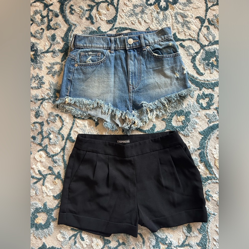 Express shorts both size 0